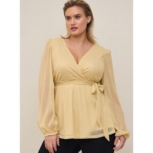 Torrid Yellow Wrap Blouse